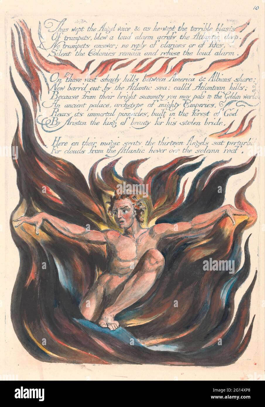 William Blake - America. Una Profezia, piastra 12, così pianse la voce dell'Angelo.... Foto Stock