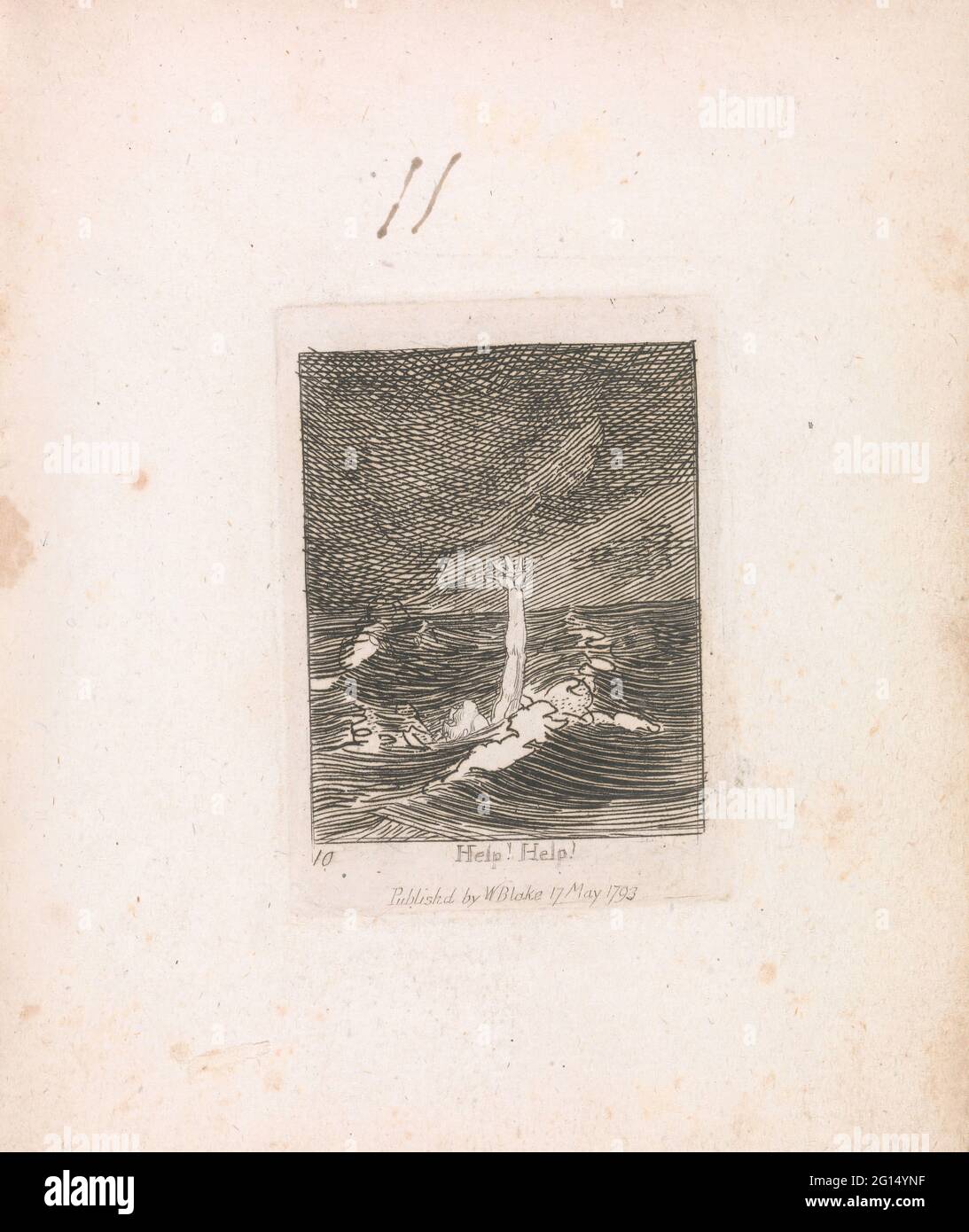 William Blake - per i bambini. Le porte del Paradiso, piatto 12, Aiuto! Aiuto! Foto Stock