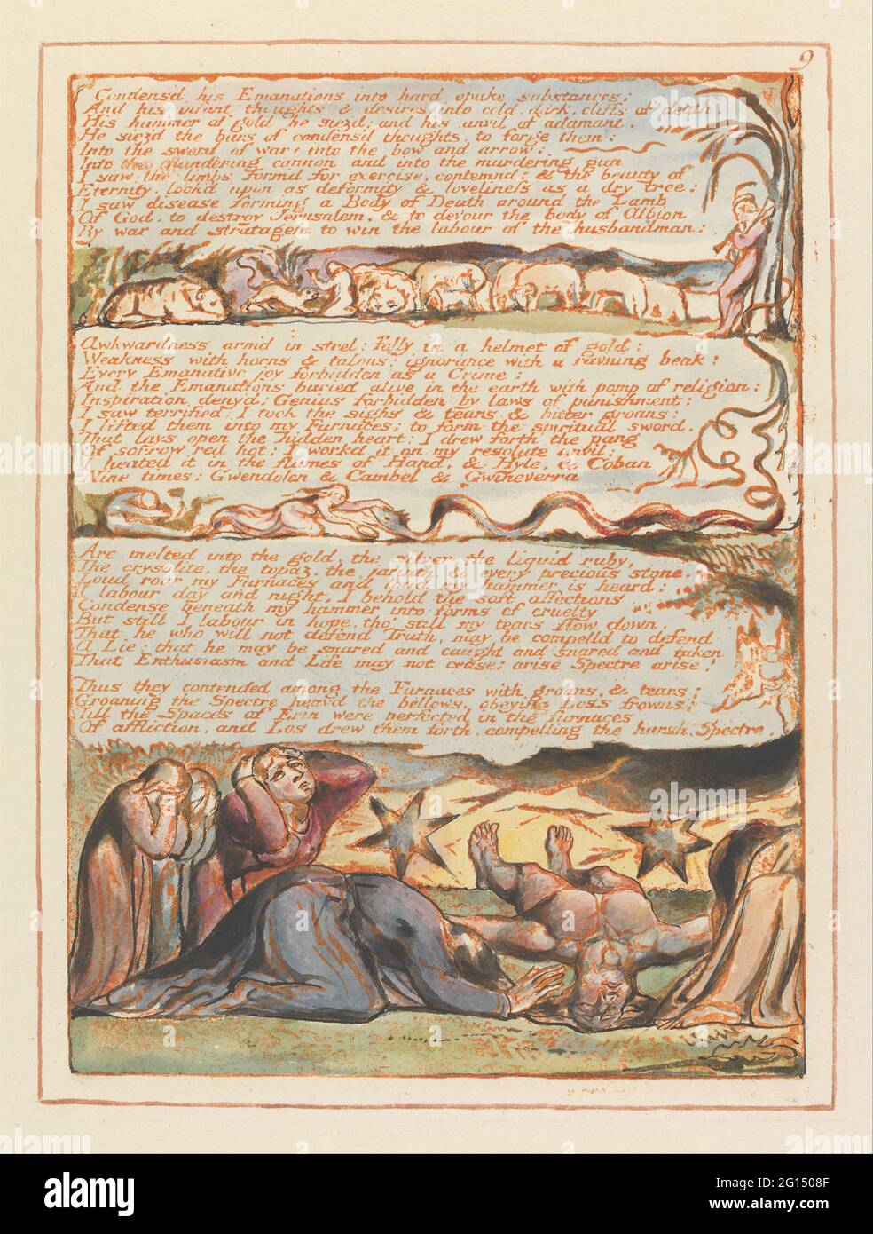 William Blake - Gerusalemme, piastra 9, Condens ha le sue emanazioni Foto Stock