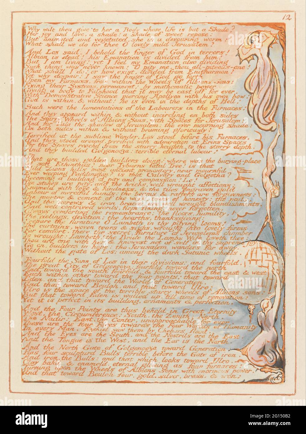 William Blake - Gerusalemme, piastra 12, perché le darai Foto Stock