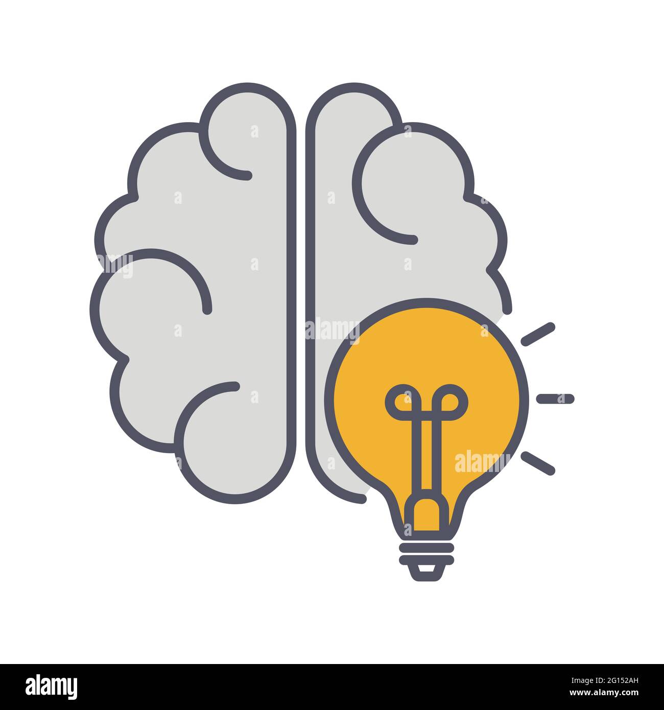 Icona linea brainstorm. Logo Lightning in Brain Innovation. Illustrazione vettoriale Illustrazione Vettoriale
