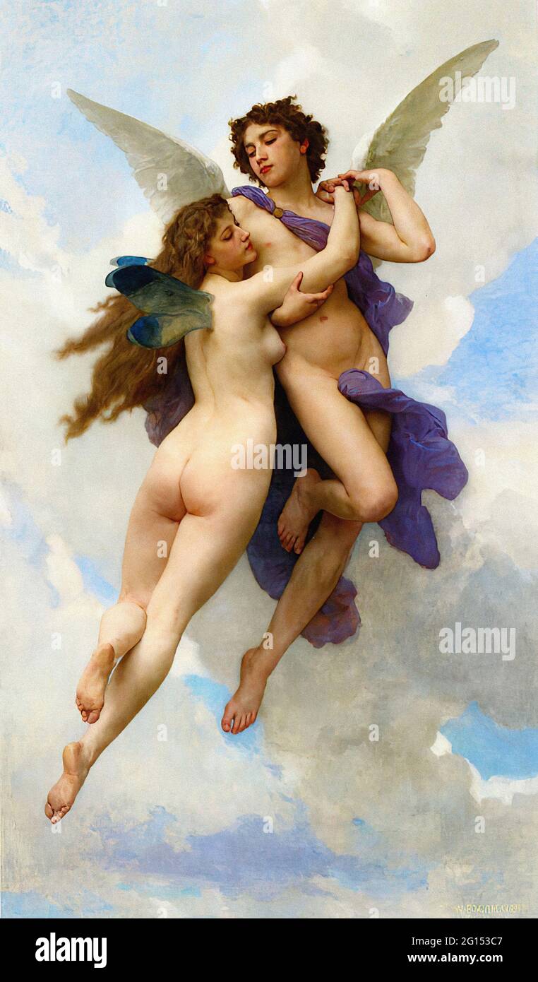 William-Adolphe Bouguereau (1825-1905) - Cupido e Psiche 1899 Foto Stock