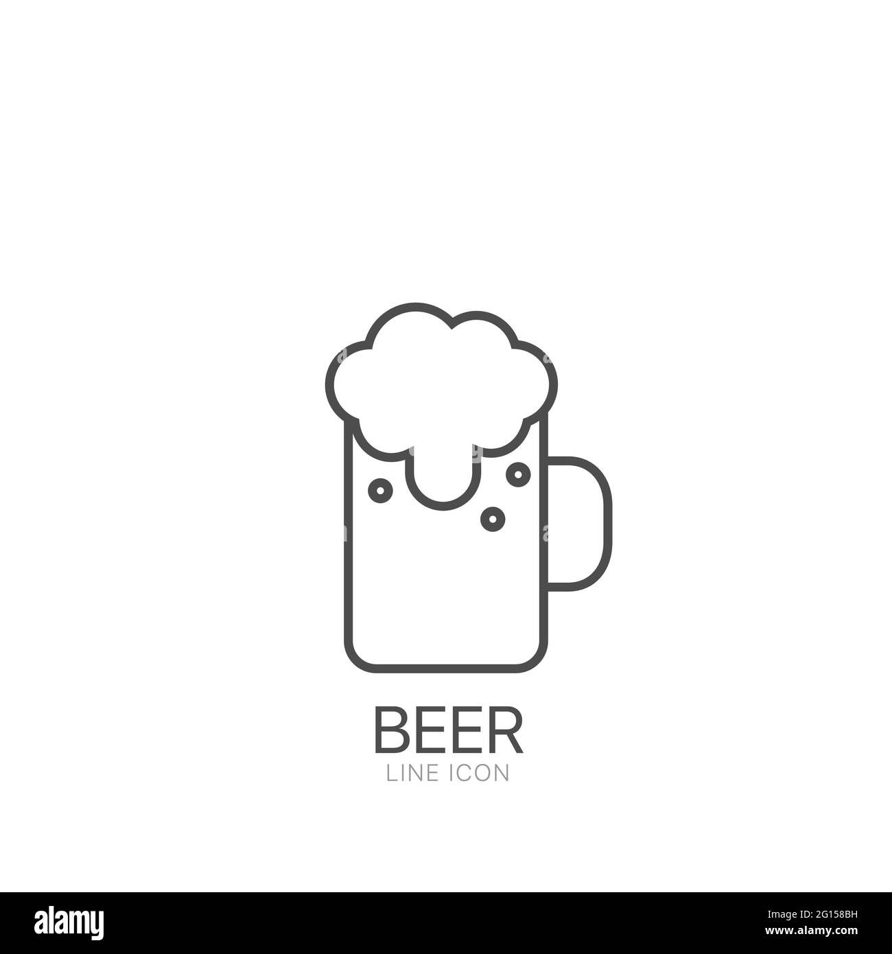 Icona della linea di vetro della birra. Tratto modificabile Illustrazione della tazza di birra Illustrazione Vettoriale