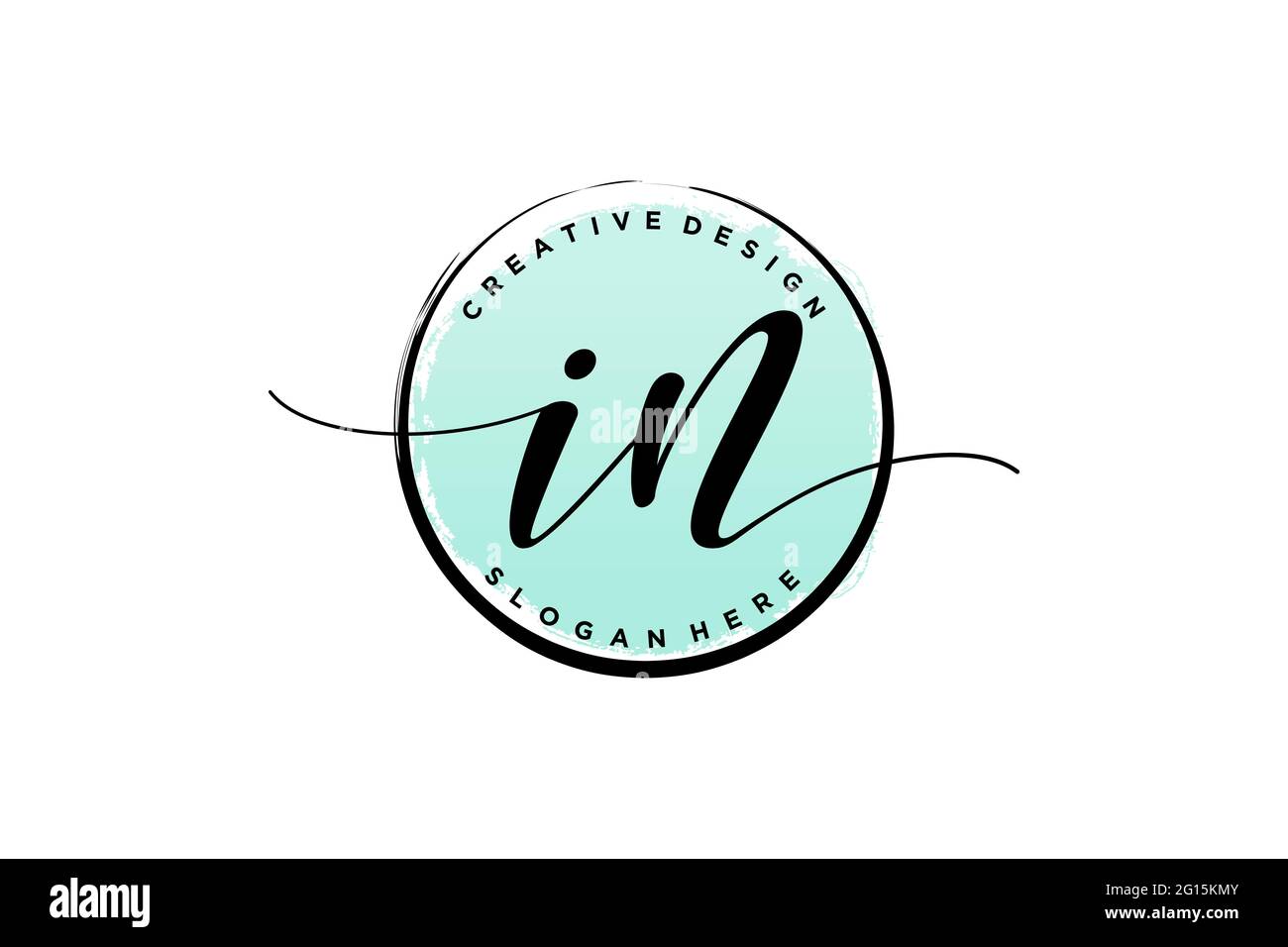 Con logo scritto a mano con modello circolare firma vettoriale, matrimonio, moda, floreale e botanico con modello creativo. Illustrazione Vettoriale Con logo scritto a mano con modello circolare firma vettoriale, matrimonio, moda, floreale e botanico con modello creativo. Illustrazione Vettoriale
