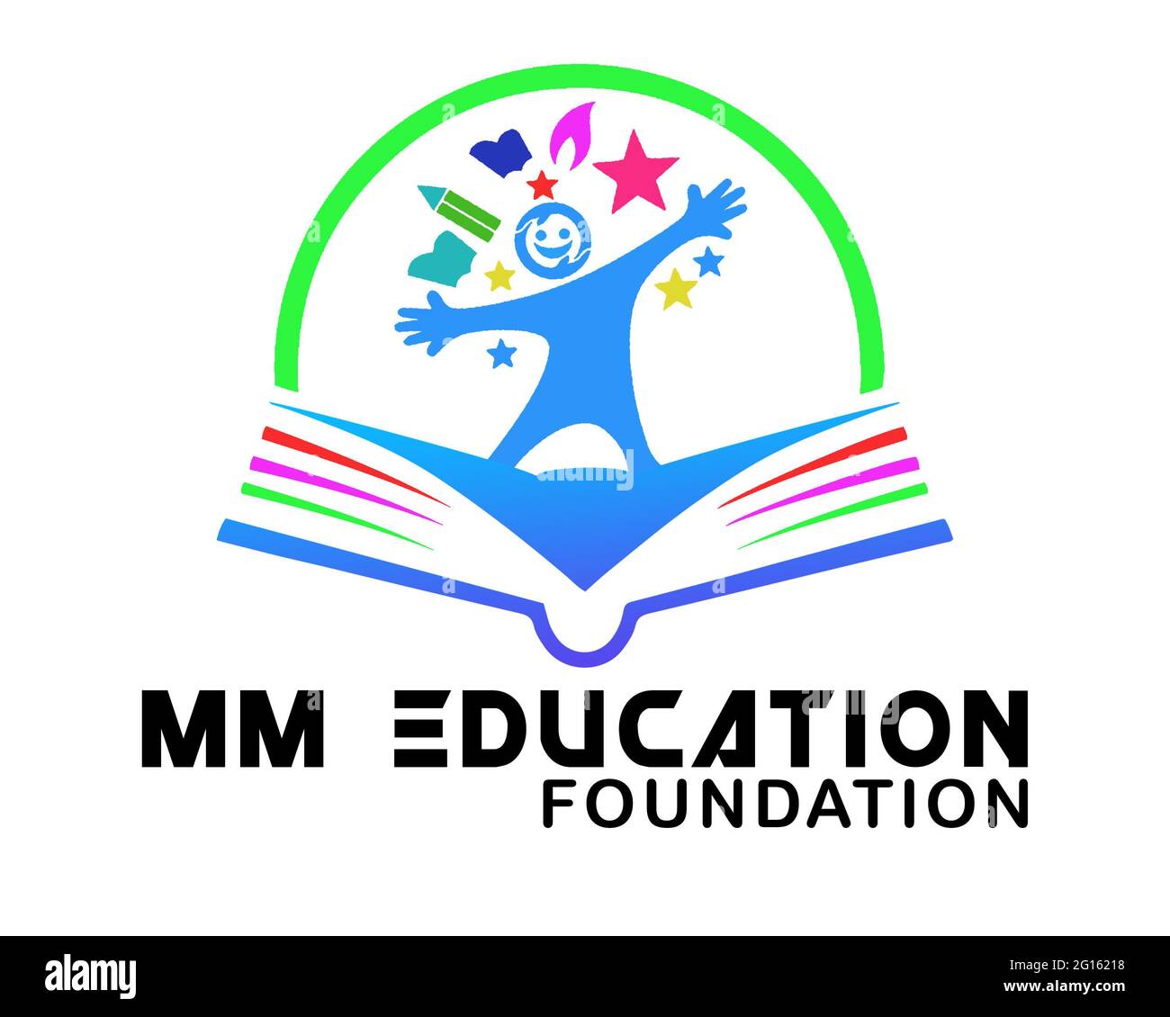 Education Logo Education Foto Stock