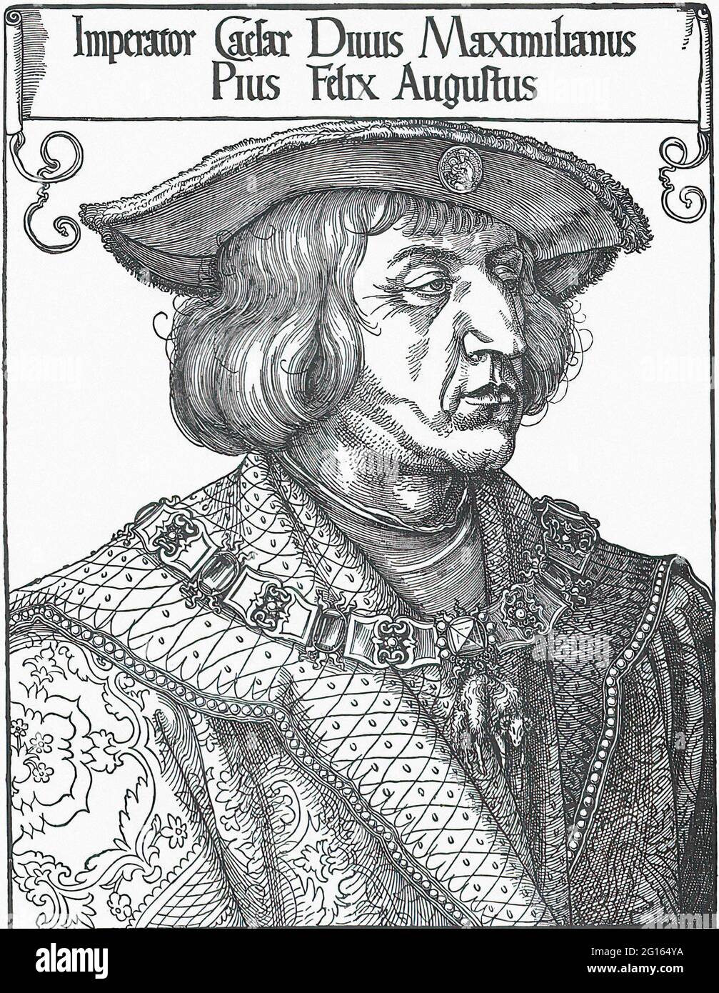 Albrecht Dürer - Ritratto Imperatore Massimiliano i C 1518 Foto Stock