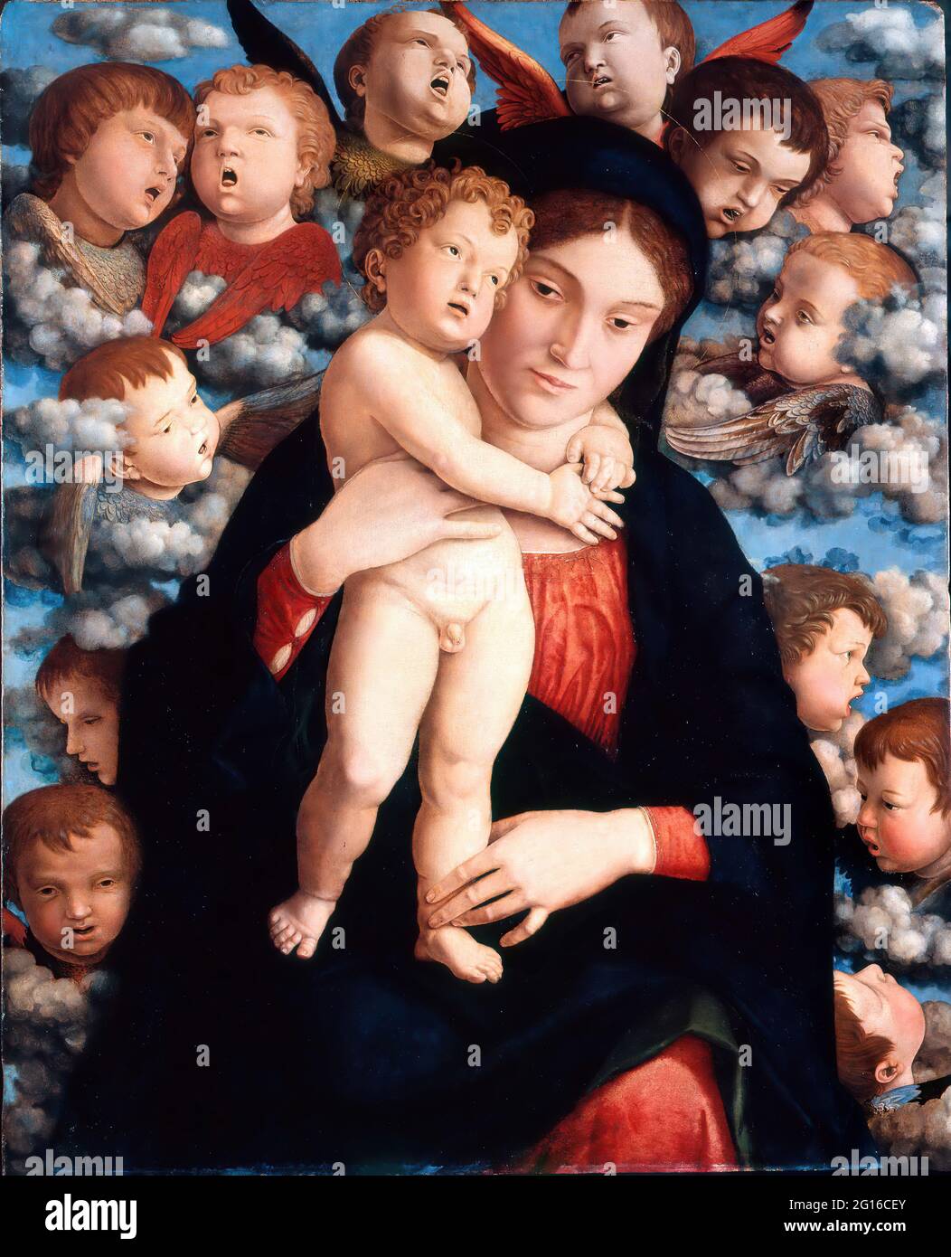 Andrea Mantegna - Andrea Mantegna Madonna con Bambino e Coro di Cherubs Madon Foto Stock
