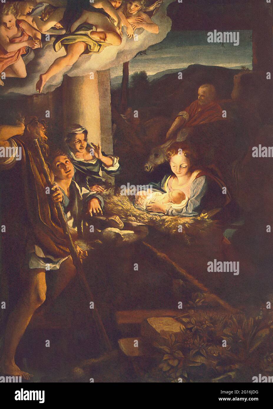 Antonio Allegri, a.k.a Correggio - Adorazione Pastori Notte Santa 1522 1530 Foto Stock