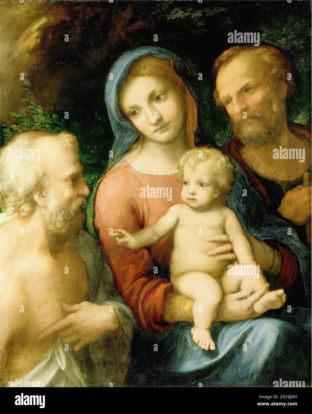 Antonio Allegri, a.k.a Correggio - Sacra Famiglia con San Girolamo 1519 Foto Stock