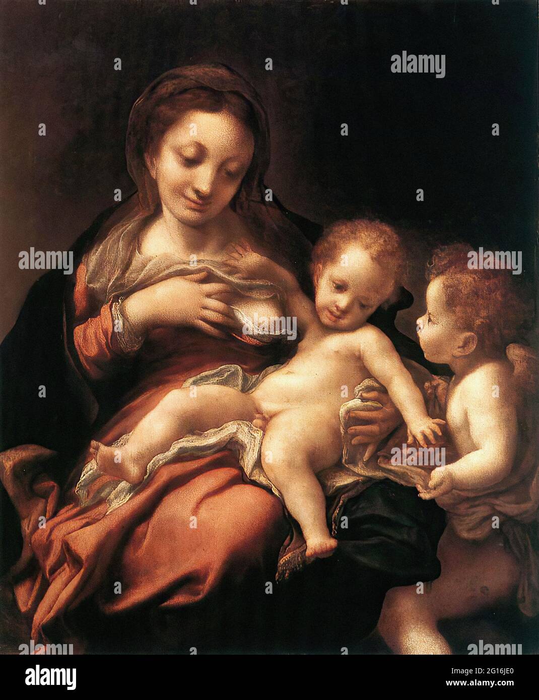 Antonio Allegri, a.k.a Correggio - Vergine Bambino con Angelo 1524 1 1524 Foto Stock