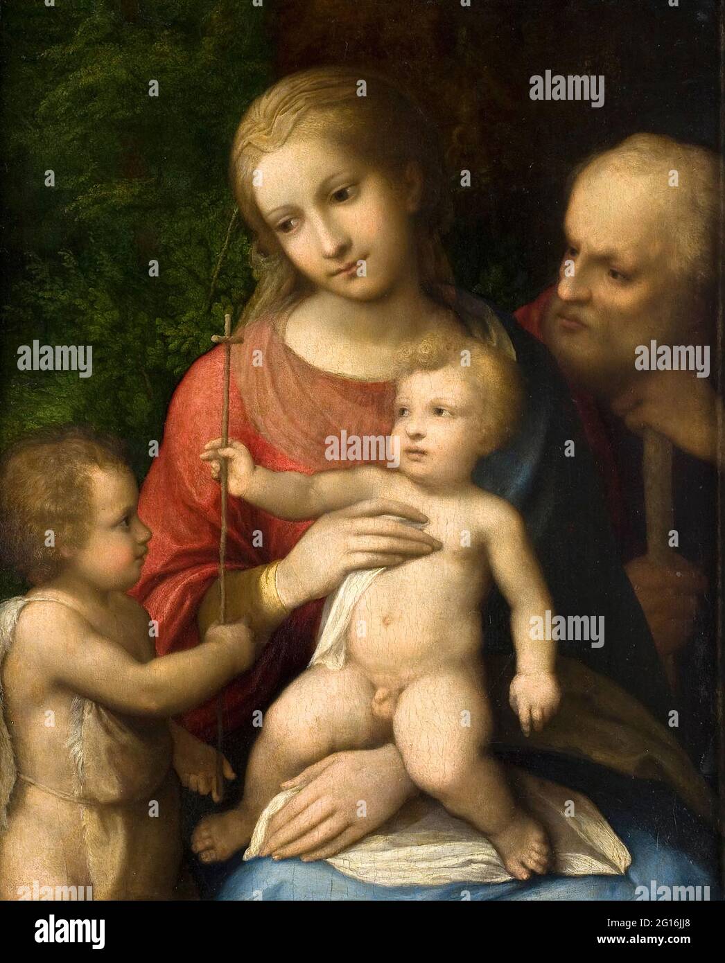Antonio Allegri, Dit Correggio - Sacra Famiglia con il Bambino Giovanni Battista Foto Stock
