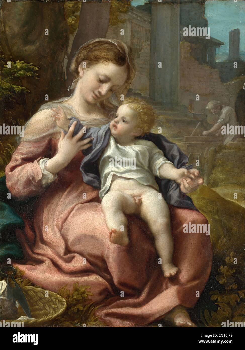 Antonio Allegri, Dit Correggio - la Madonna del cesto Foto Stock