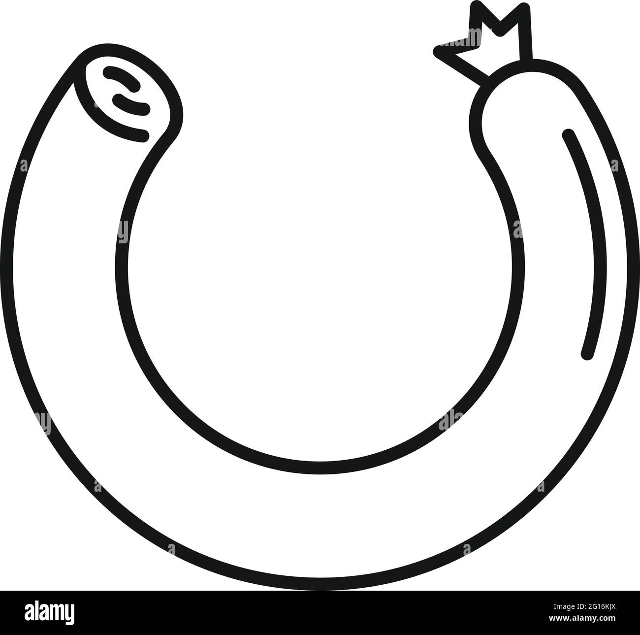 Icona salsiccia fattoria, stile contorno Illustrazione Vettoriale