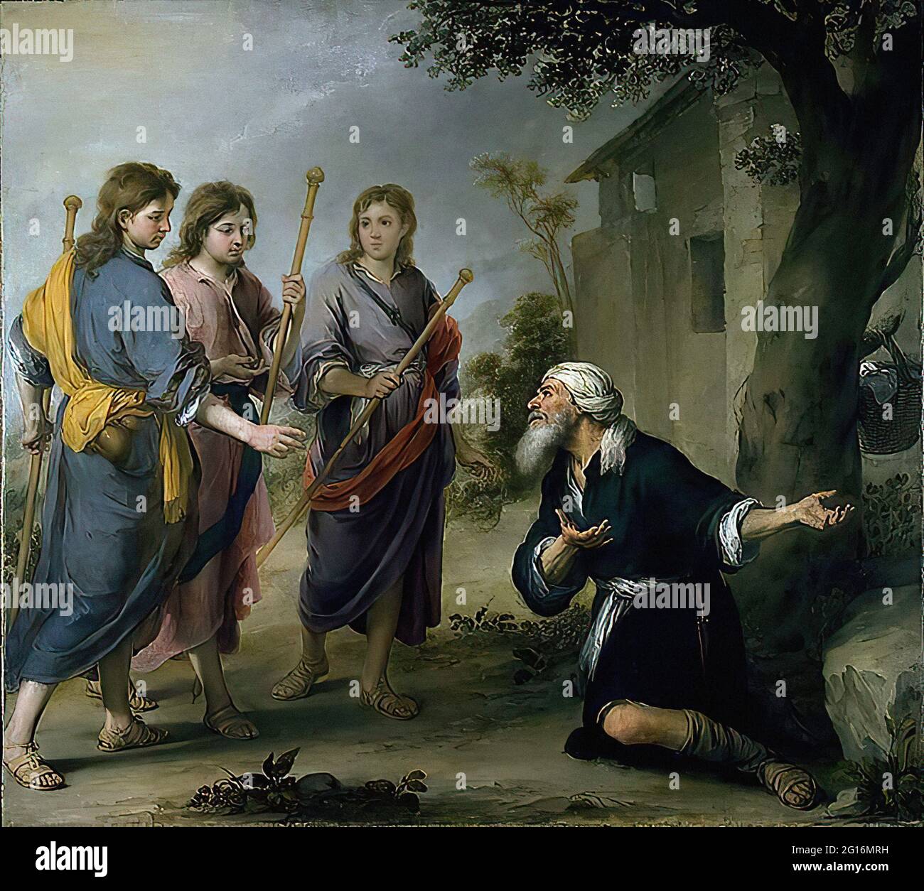 Bartolomé Esteban Murillo - Abramo riceve tre Angeli 1667 Foto Stock