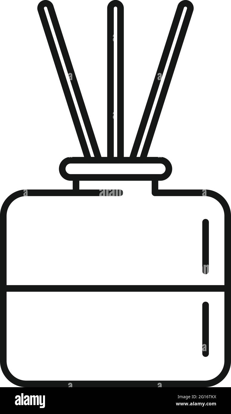 Icona diffusore d'olio essenziale, stile contorno Illustrazione Vettoriale