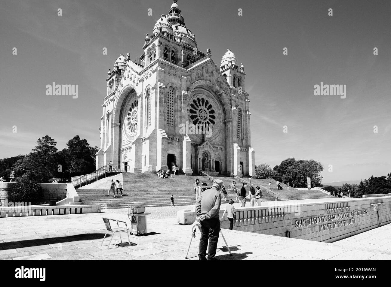 Monumento Tempio di Santa Luzia, dedicato al Sacro cuore di Gesù a Viana do Castelo, Portogallo Foto Stock