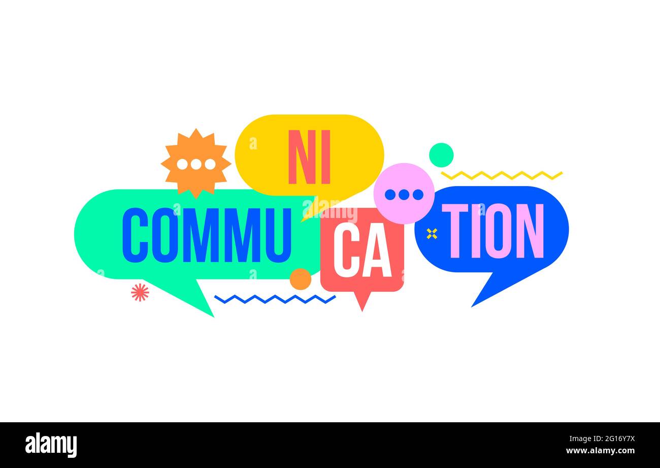 Concetto di comunicazione dalla colorata bolla del parlato. Illustrazione Vettoriale