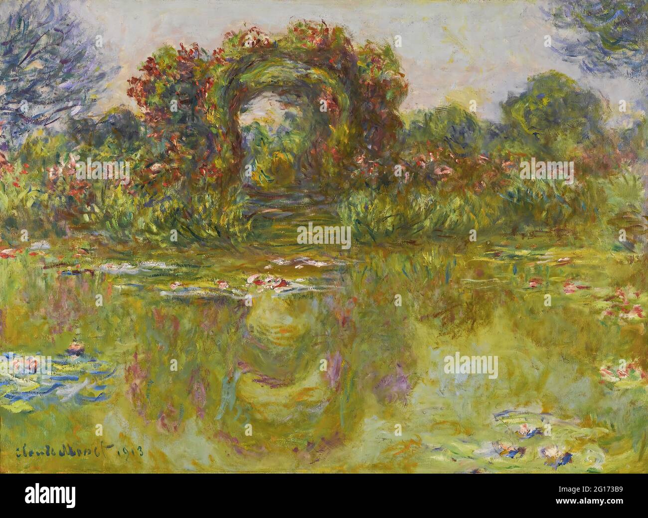 Claude Monet - Bassin Aux Nymphas Les Rosiers Foto Stock