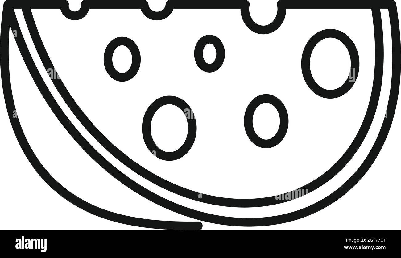 Icona francese del formaggio, stile del contorno Illustrazione Vettoriale