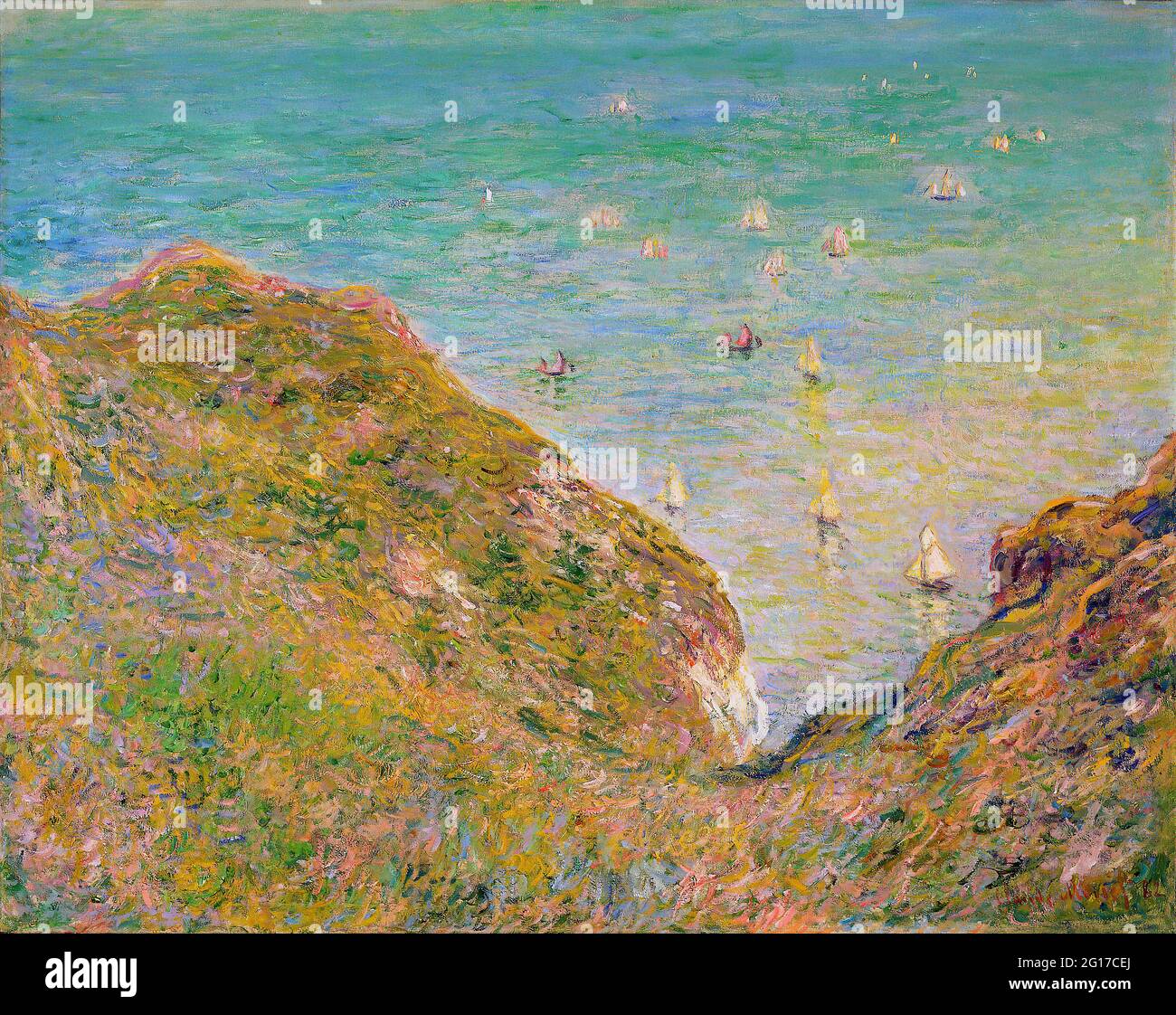 Claude Monet - Vista Cliff Pourville Bright Meteo 1882 Foto Stock