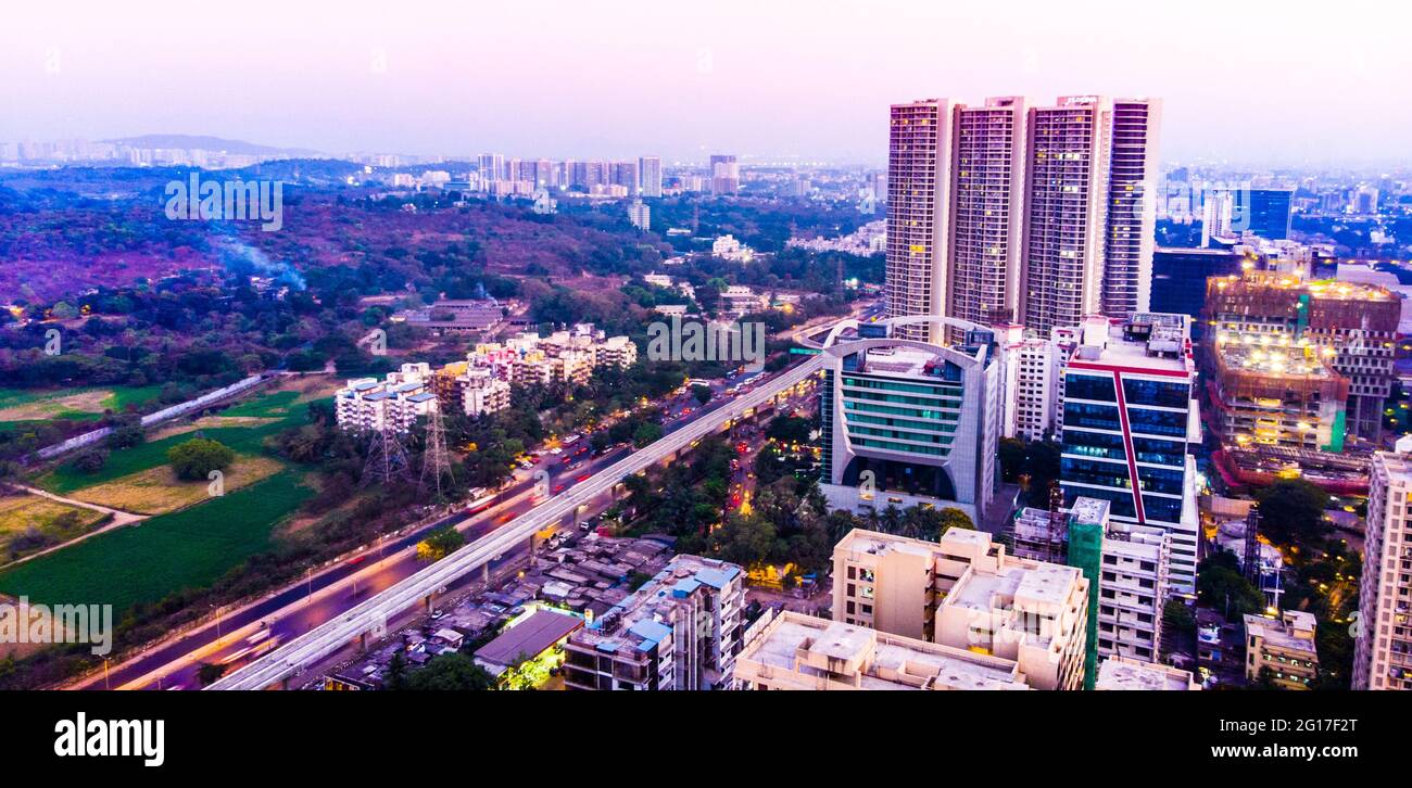 Goregaon è un sobborgo della città di Mumbai, nel distretto suburbano di Mumbai in India. Foto Stock