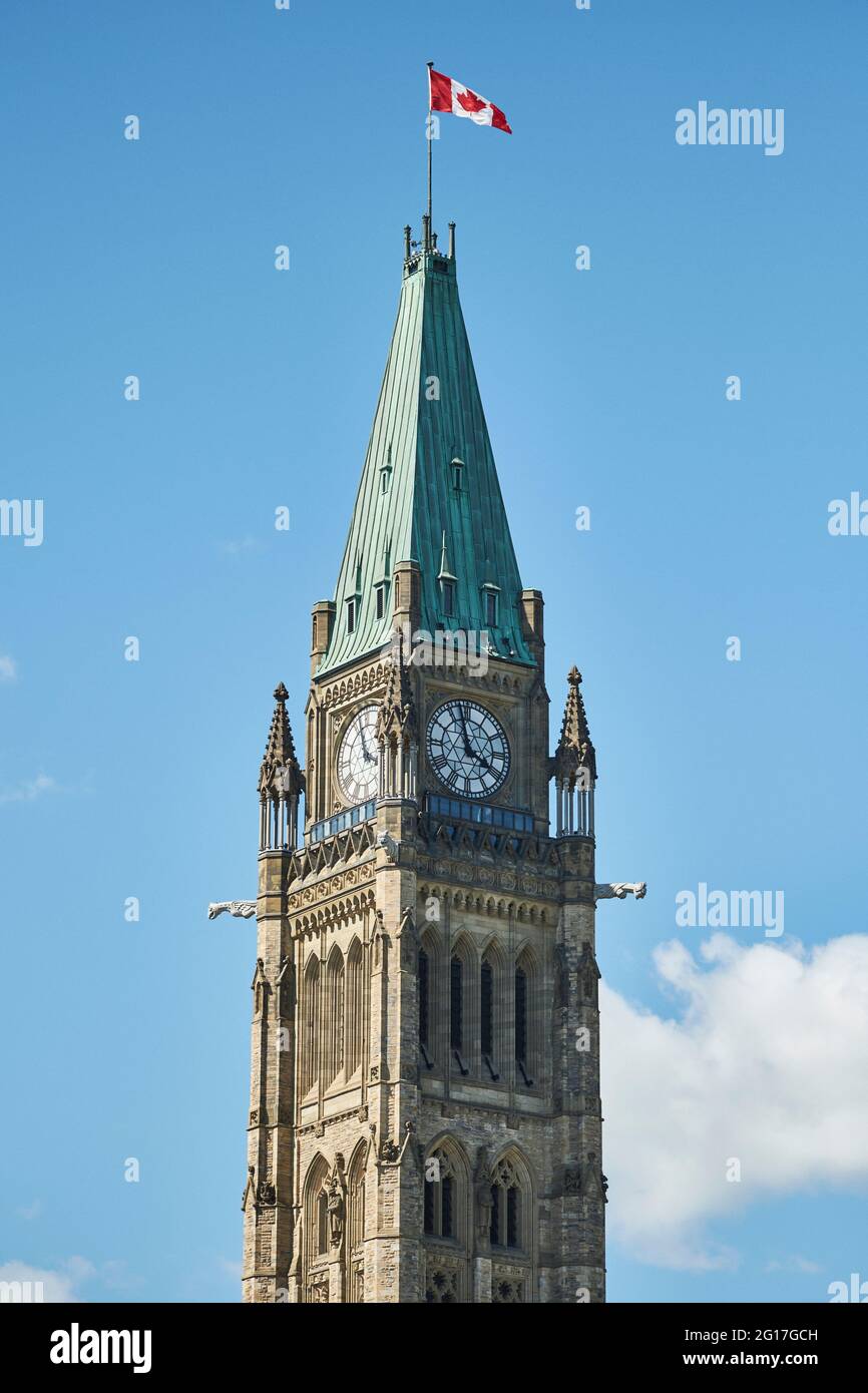 Collina del Parlamento durante la stagione primaverile in Ottawa, Ontario, Canada 2017 Foto Stock