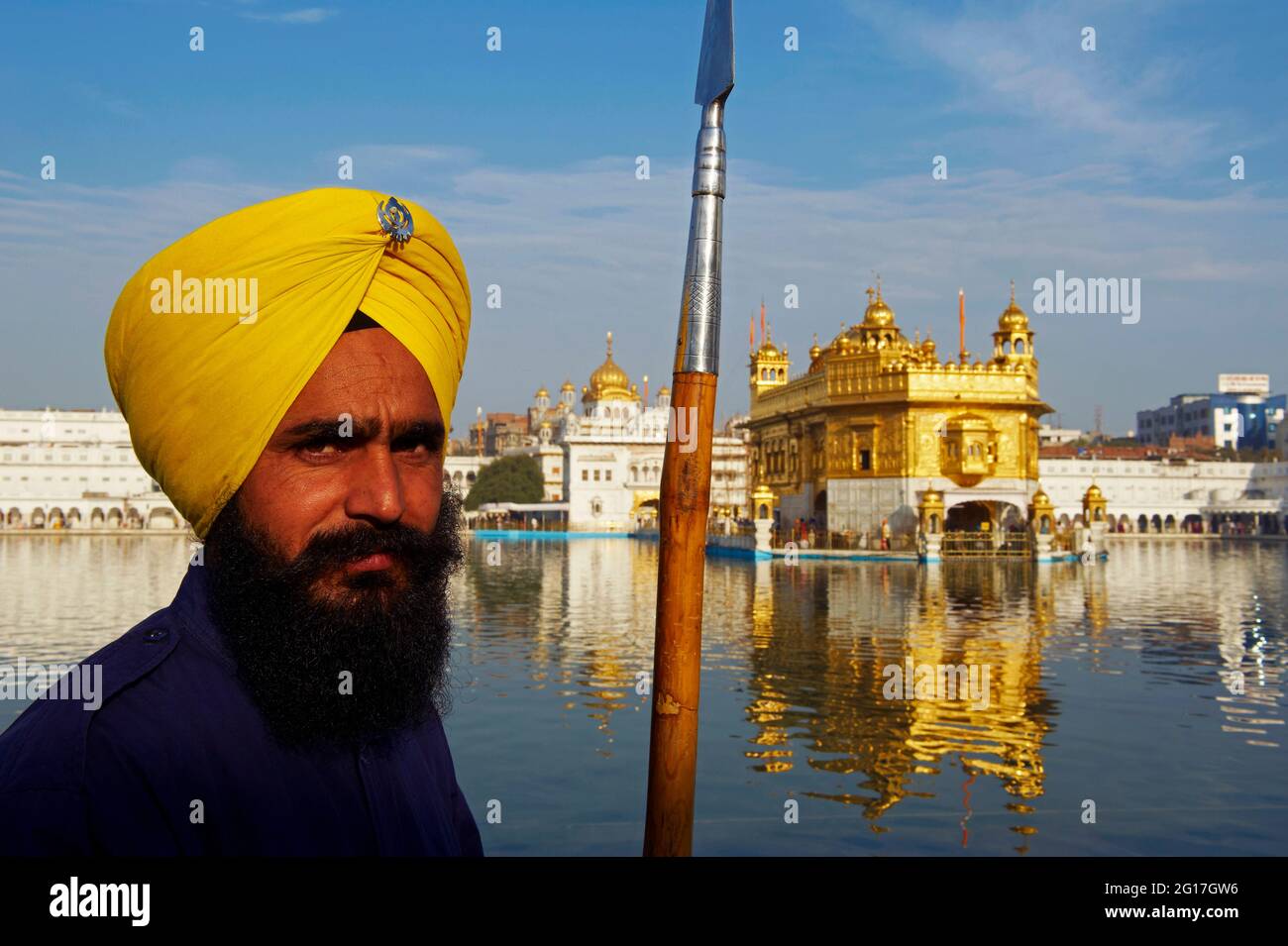India, Penjab, Amritsar, Harmandir Sahib (Tempio d'oro), centro spirituale e culturale della religione Sikh Foto Stock