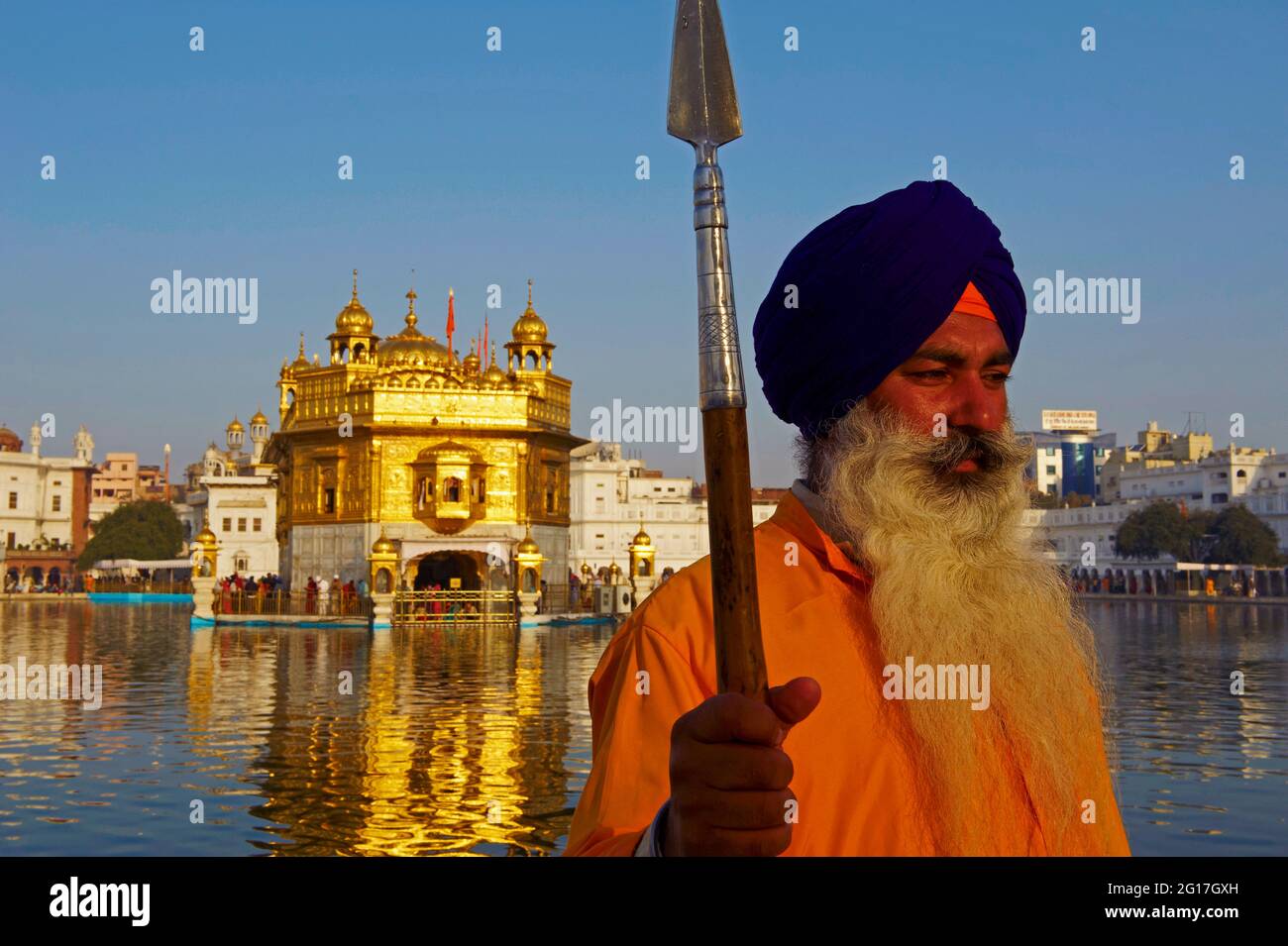 India, Penjab, Amritsar, Harmandir Sahib (Tempio d'oro), centro spirituale e culturale della religione Sikh Foto Stock