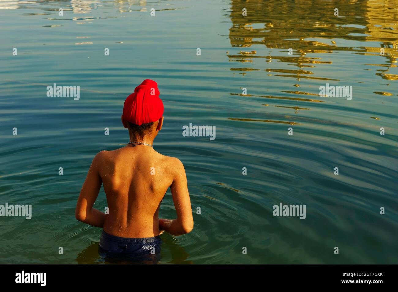 India, Penjab, Amritsar, Harmandir Sahib (Tempio d'oro), centro spirituale e culturale della religione Sikh Foto Stock