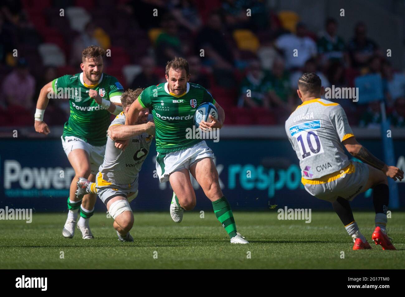 London Irish's NIC Groom durante la partita dei Gallagher Premiership al Brentford Community Stadium di Londra. Data immagine: Sabato 5 giugno 2021. Foto Stock