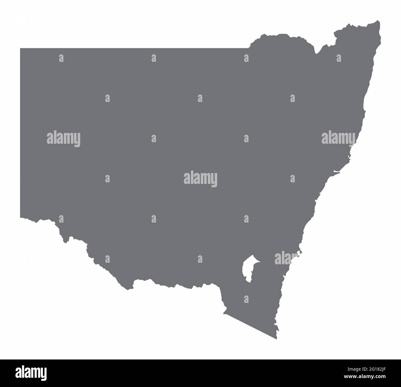La nuova mappa silhouette del Galles del Sud isolata su sfondo bianco, Australia Illustrazione Vettoriale