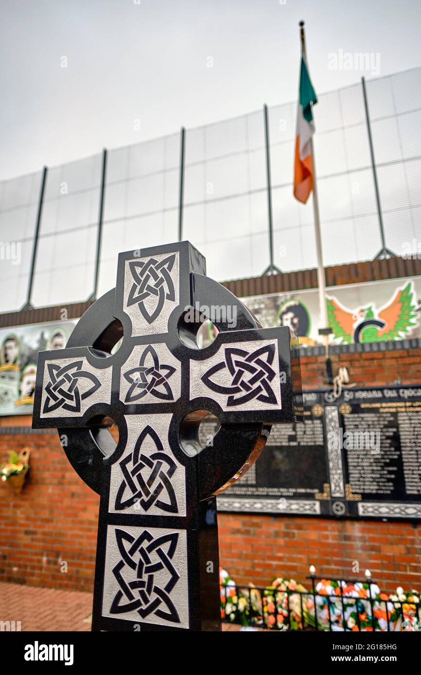 I martiri di Clonard memorial garden di Falls Road, Belfast, Irlanda del Nord, Regno Unito, 2018 Foto Stock