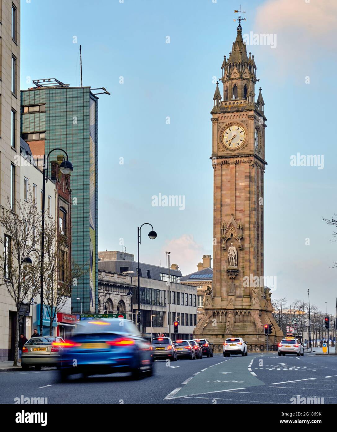 Albert Memorial Clock, Belfast, Irlanda del Nord, Regno Unito, 2018 Foto Stock