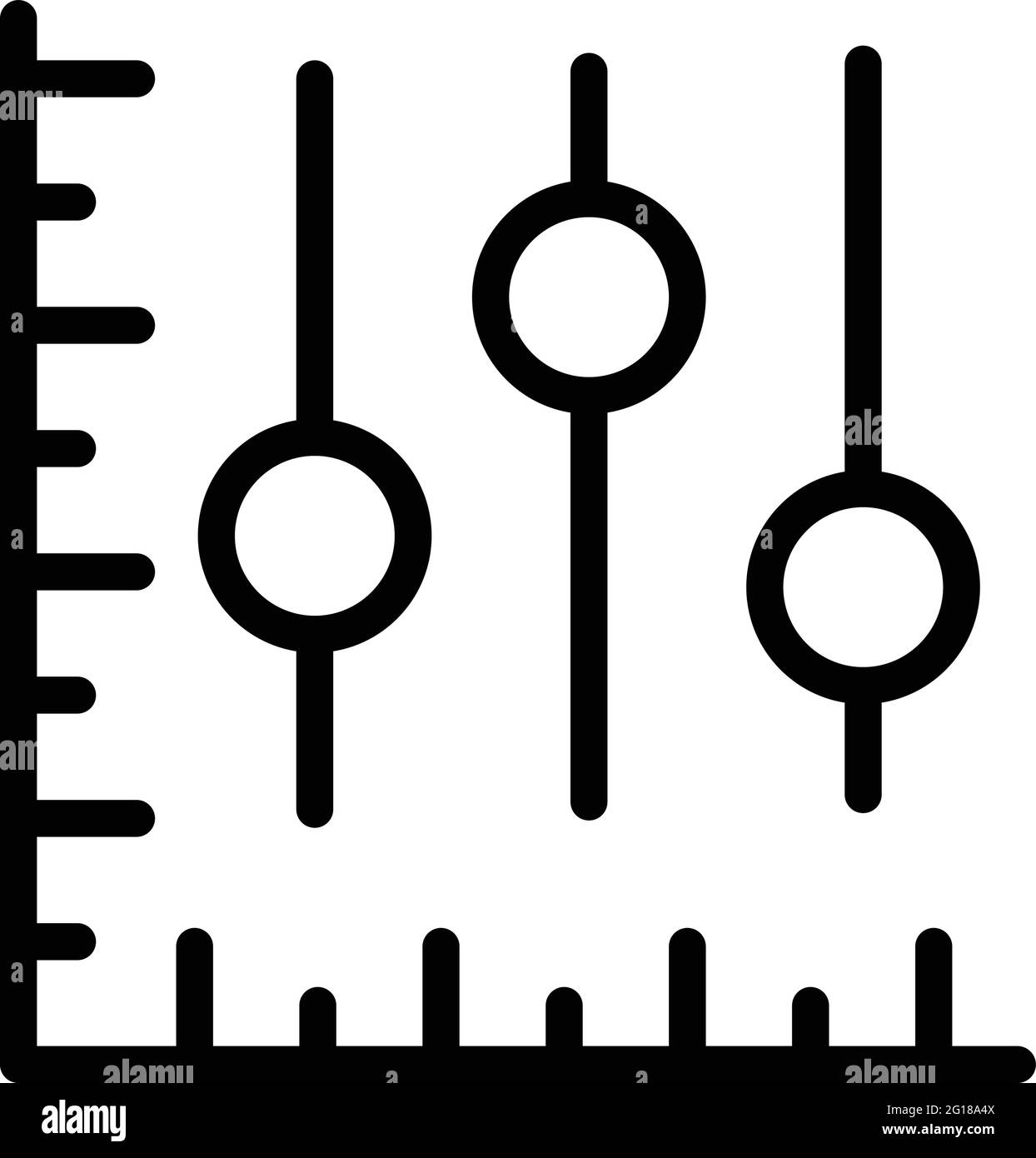 Icona grafico commerciale. Contorno icona vettore grafico di commercio per web design isolato su sfondo bianco Illustrazione Vettoriale