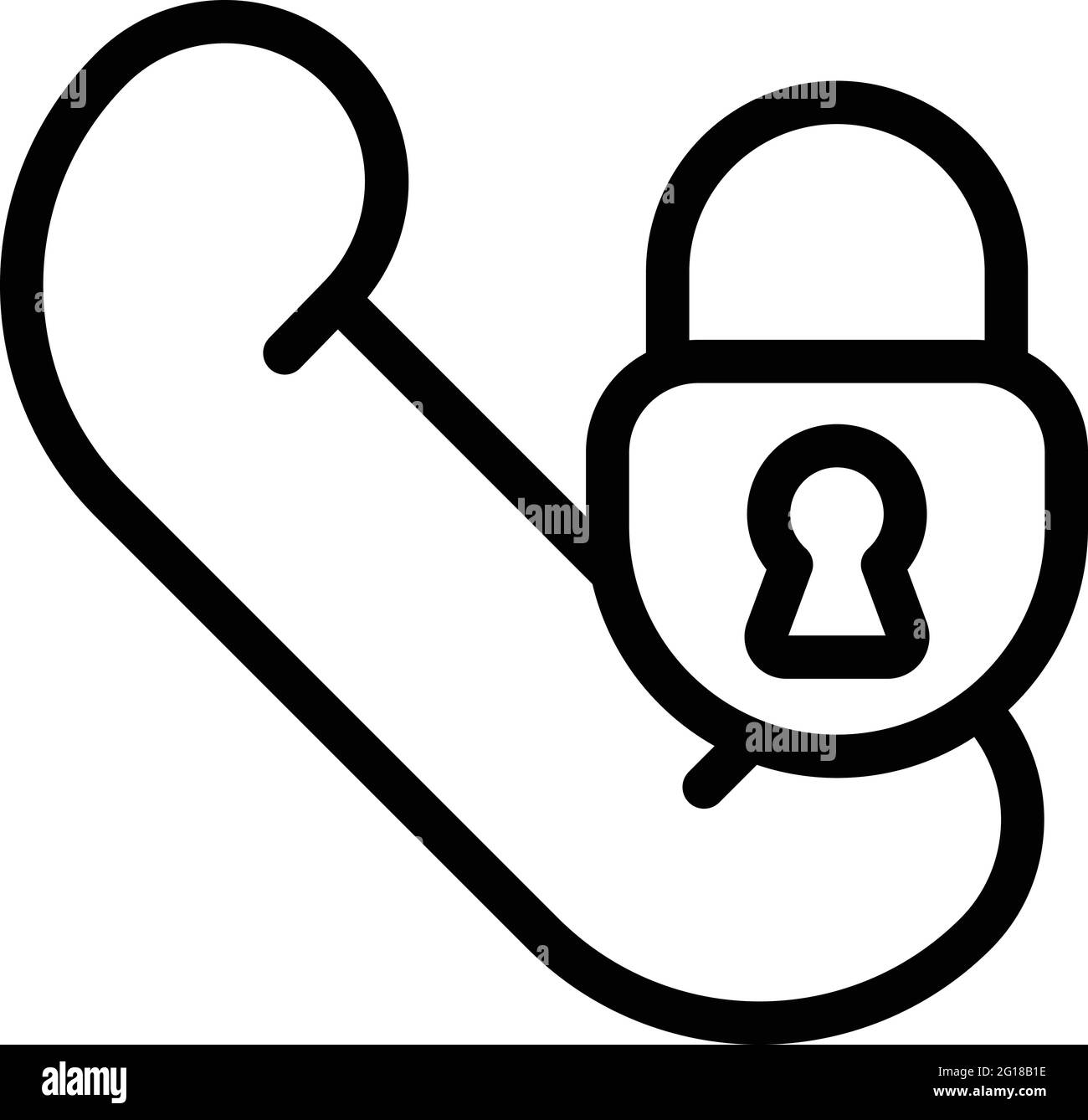 Icona chiamata blacklist. Contorno icona vettore chiamata lista nera per web design isolato su sfondo bianco Illustrazione Vettoriale