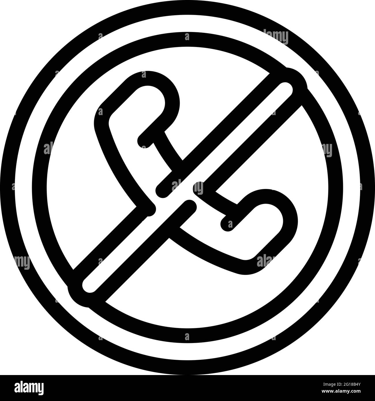 Icona di rifiuto chiamata nella lista nera. Contorno Blacklist rifiuta icona vettore di chiamata per il web design isolato su sfondo bianco Illustrazione Vettoriale