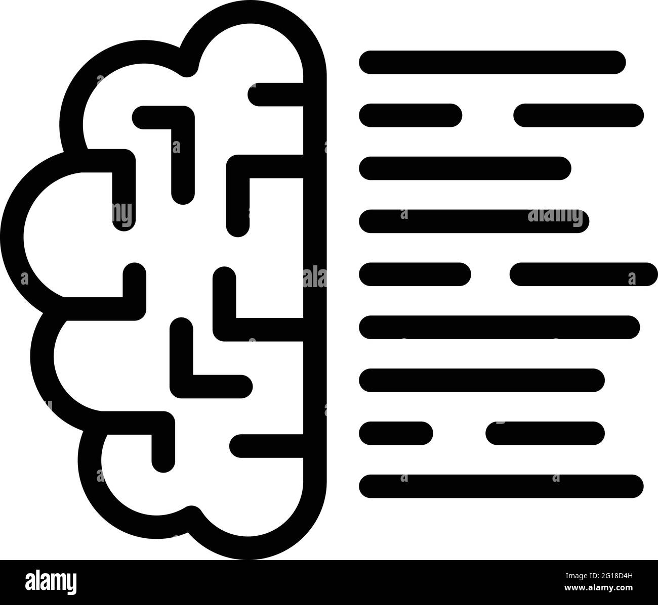 Icona del testo di brainstorming. Contorno Brainstorming testo vettore icona per web design isolato su sfondo bianco Illustrazione Vettoriale