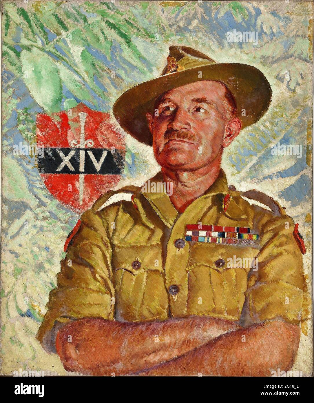 Un ritratto della seconda guerra mondiale del visconte William Slim, maresciallo di campo Foto Stock