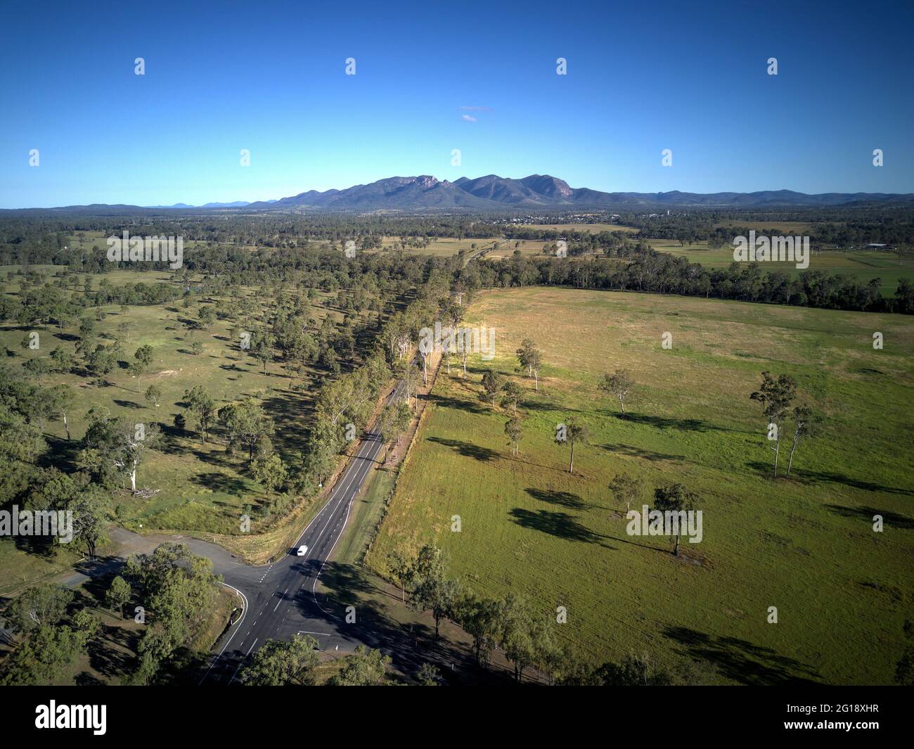 Aereo della Isis Highway in direzione Biggenden Queensland Australia Foto Stock
