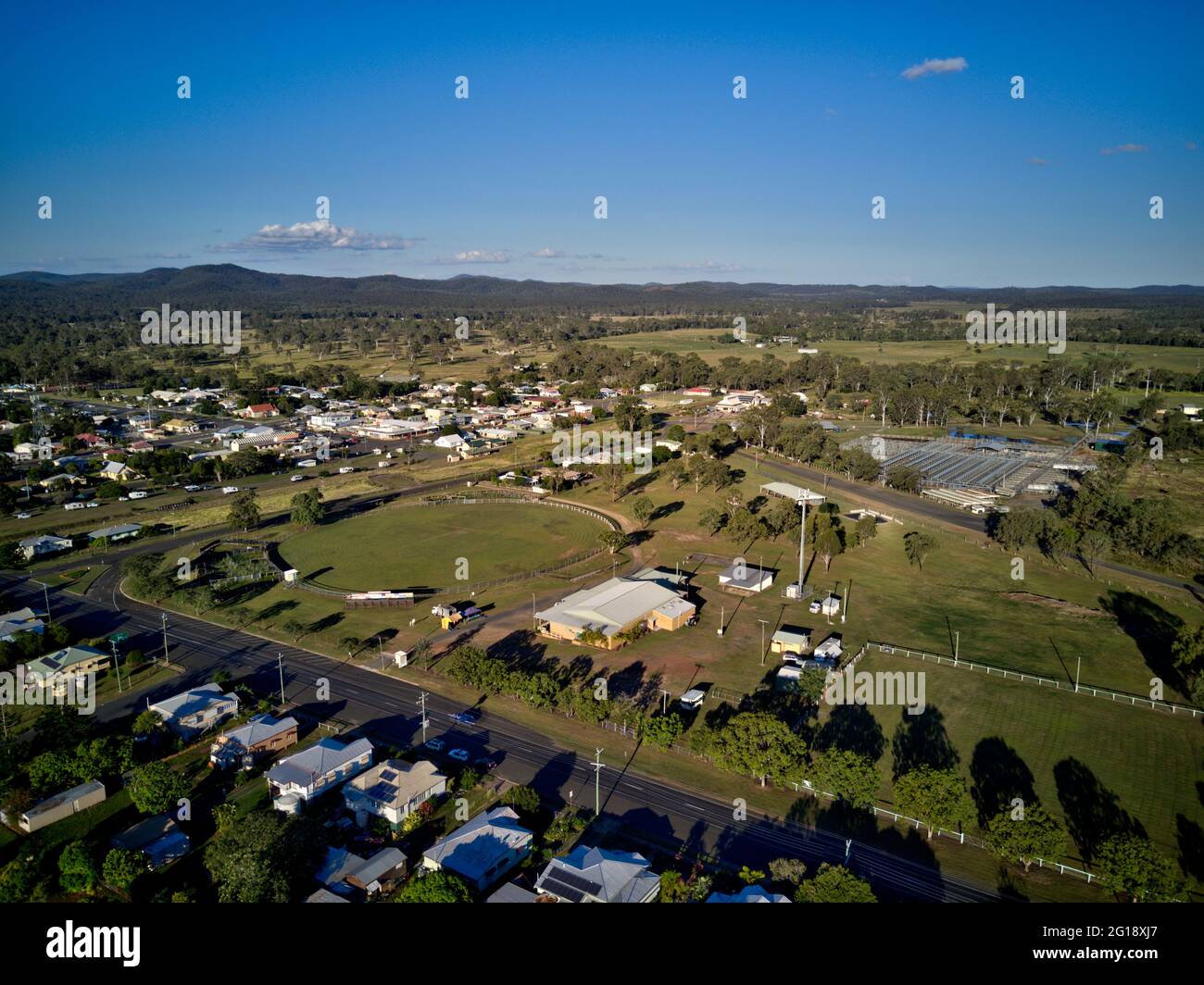 Aereo della zona fieristica di Biggenden Queensland Australia Foto Stock