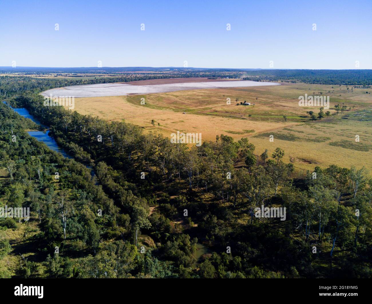 Aereo del fiume Burnett Mundubbera Nord Burnett Queensland Australia Foto Stock
