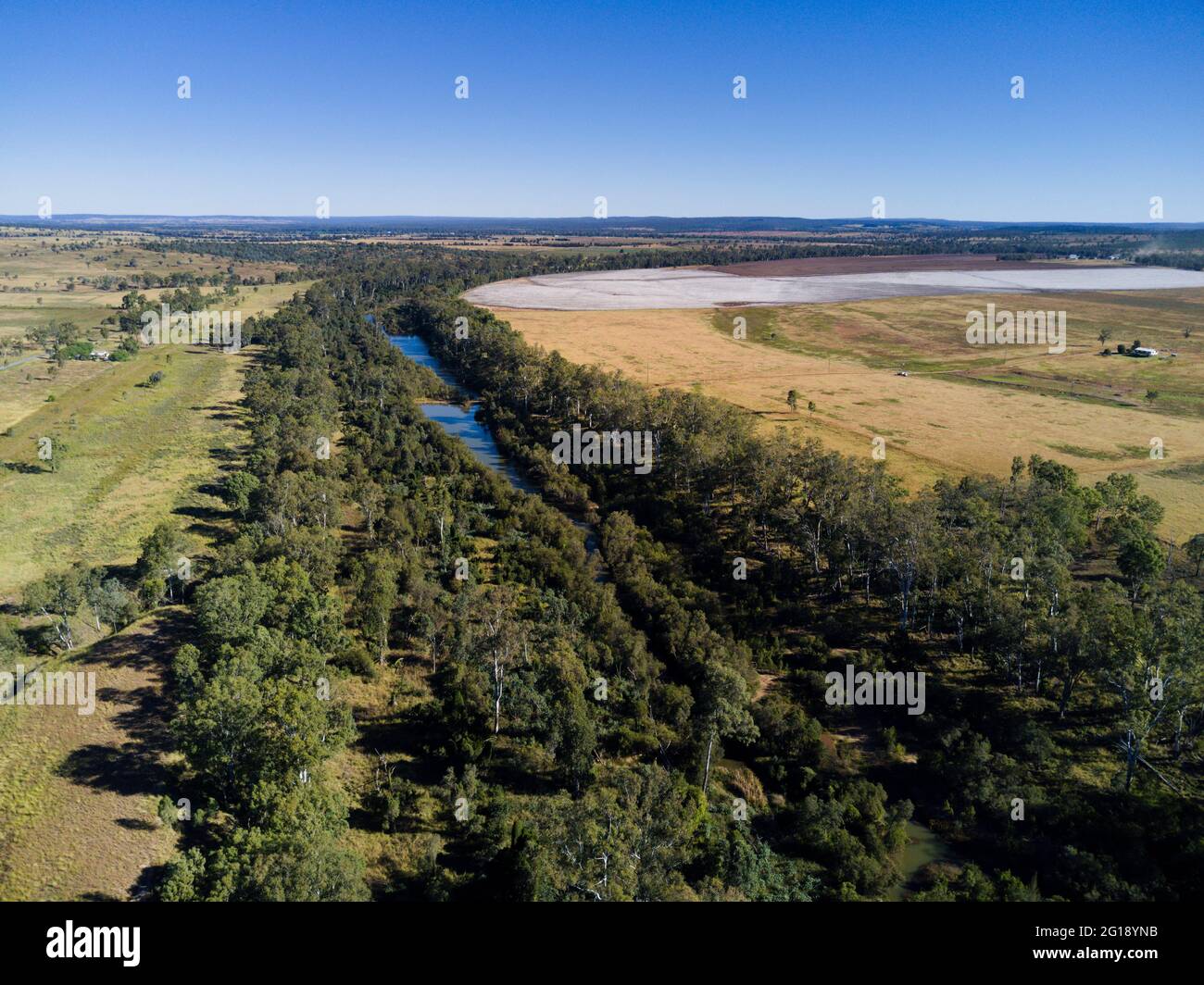 Aereo del fiume Burnett Mundubbera Nord Burnett Queensland Australia Foto Stock