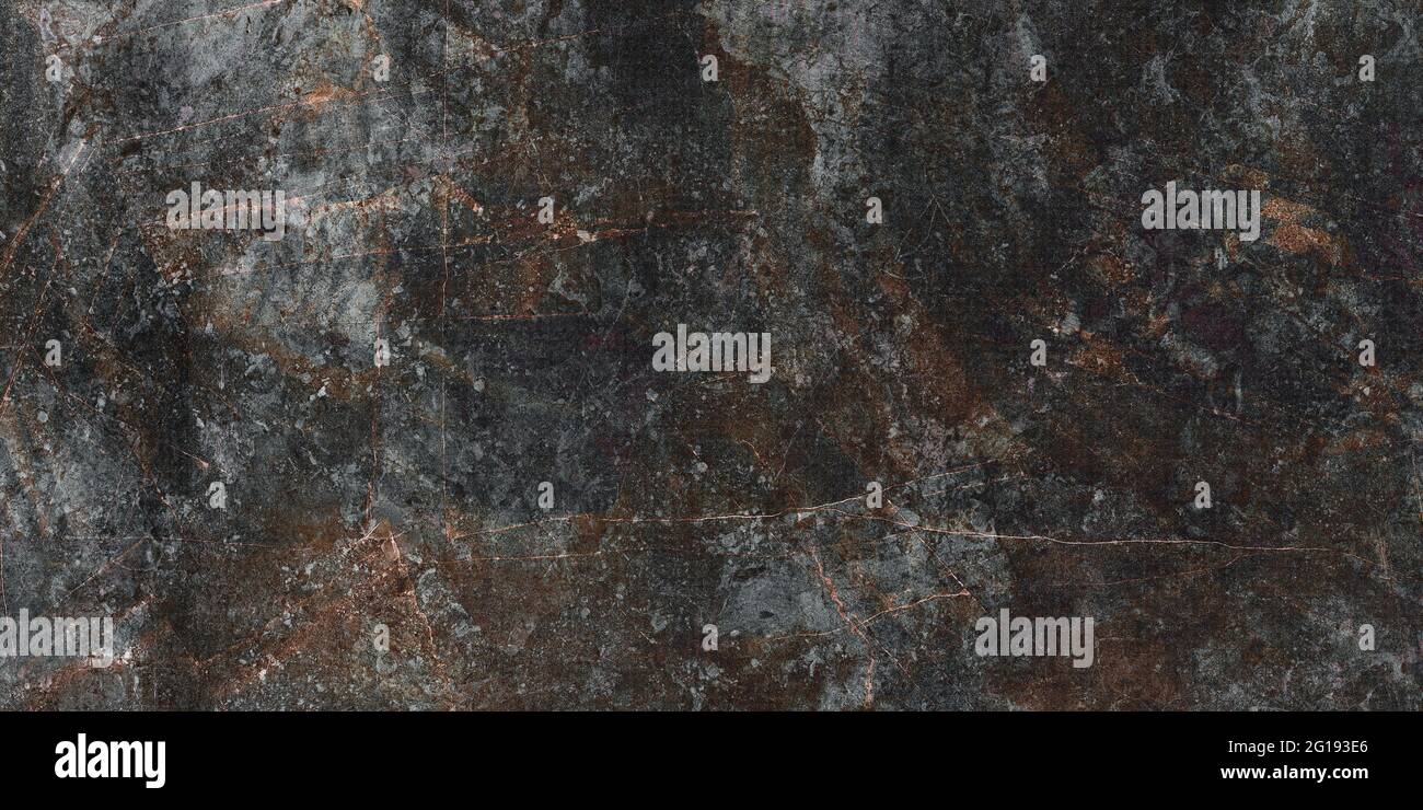 Marmo nero motivo in pietra naturale per sfondo. Esotico astratto marmi calcarei rustico Muro di ceramica opaca parete e pavimenti piastrelle, slice minerale lucidato Foto Stock