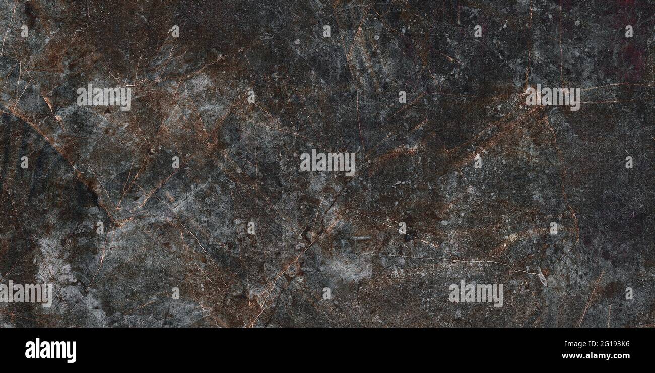 Marmo nero motivo in pietra naturale per sfondo. Esotico astratto marmi calcarei rustico Muro di ceramica opaca parete e pavimenti piastrelle, slice minerale lucidato Foto Stock