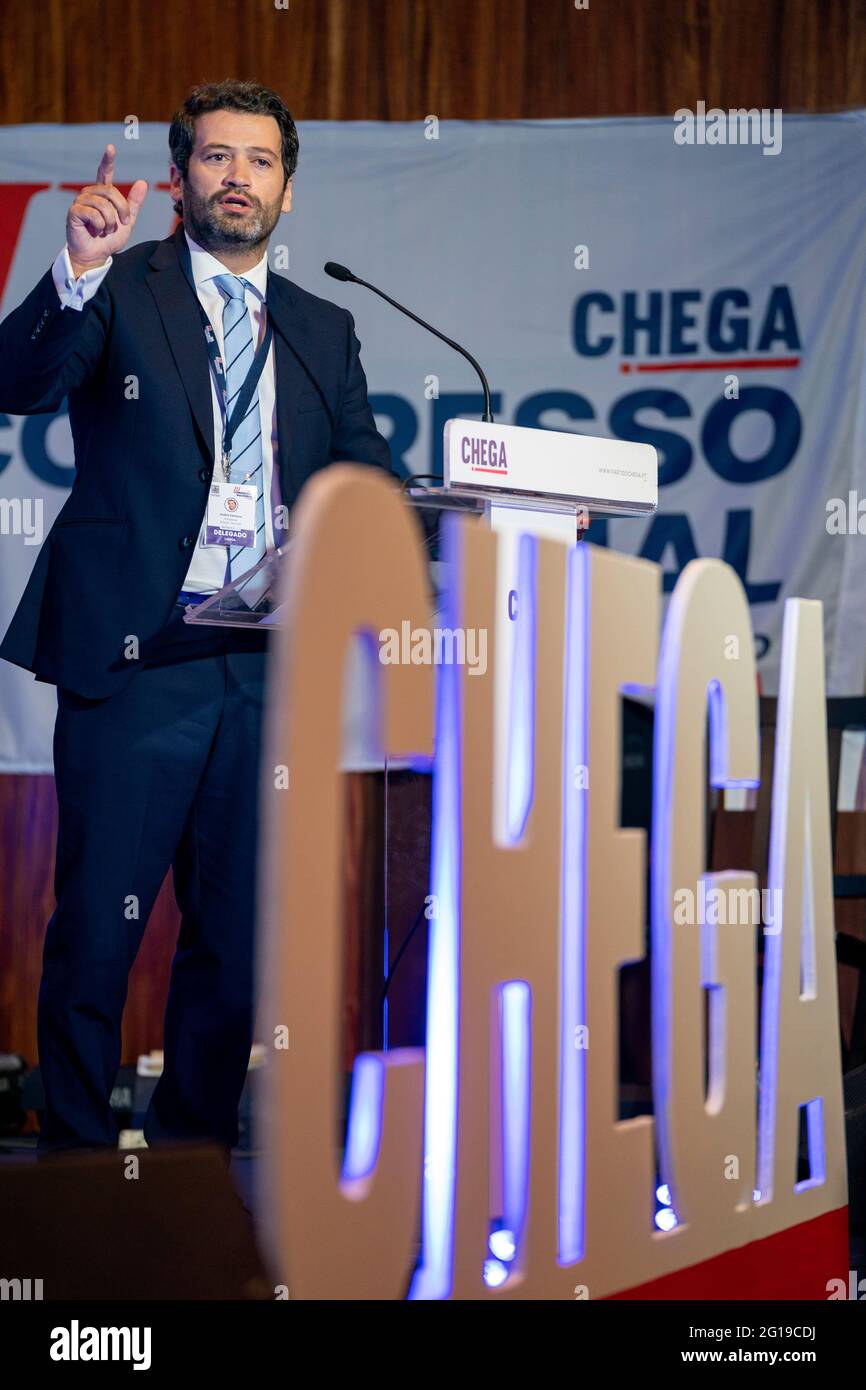 Andre Ventura leader del partito portoghese di destra Chega Foto Stock