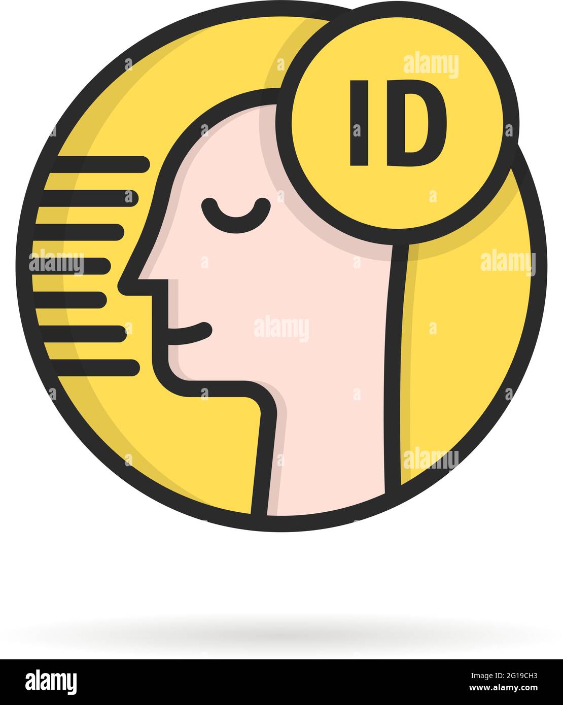 id faccia icona lineare semplice Illustrazione Vettoriale