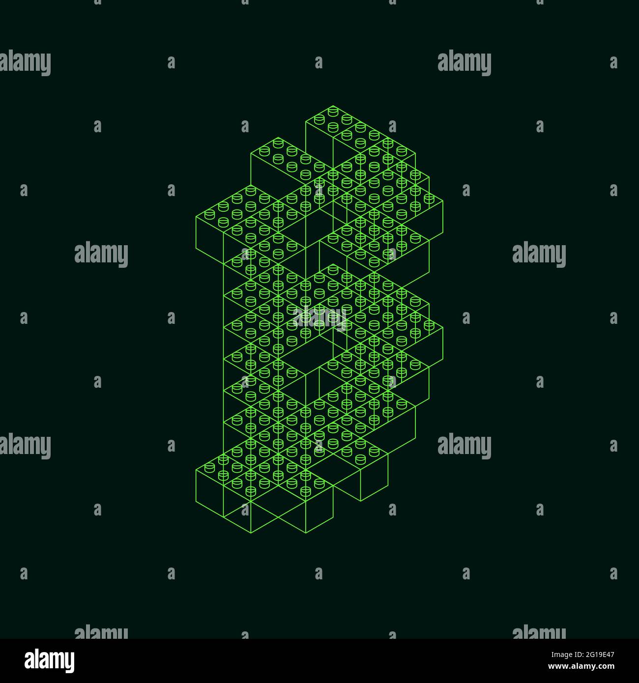 Bitcoin, un simbolo verde su uno sfondo scuro che imita un vecchio schermo del computer. Illustrazione vettoriale Illustrazione Vettoriale