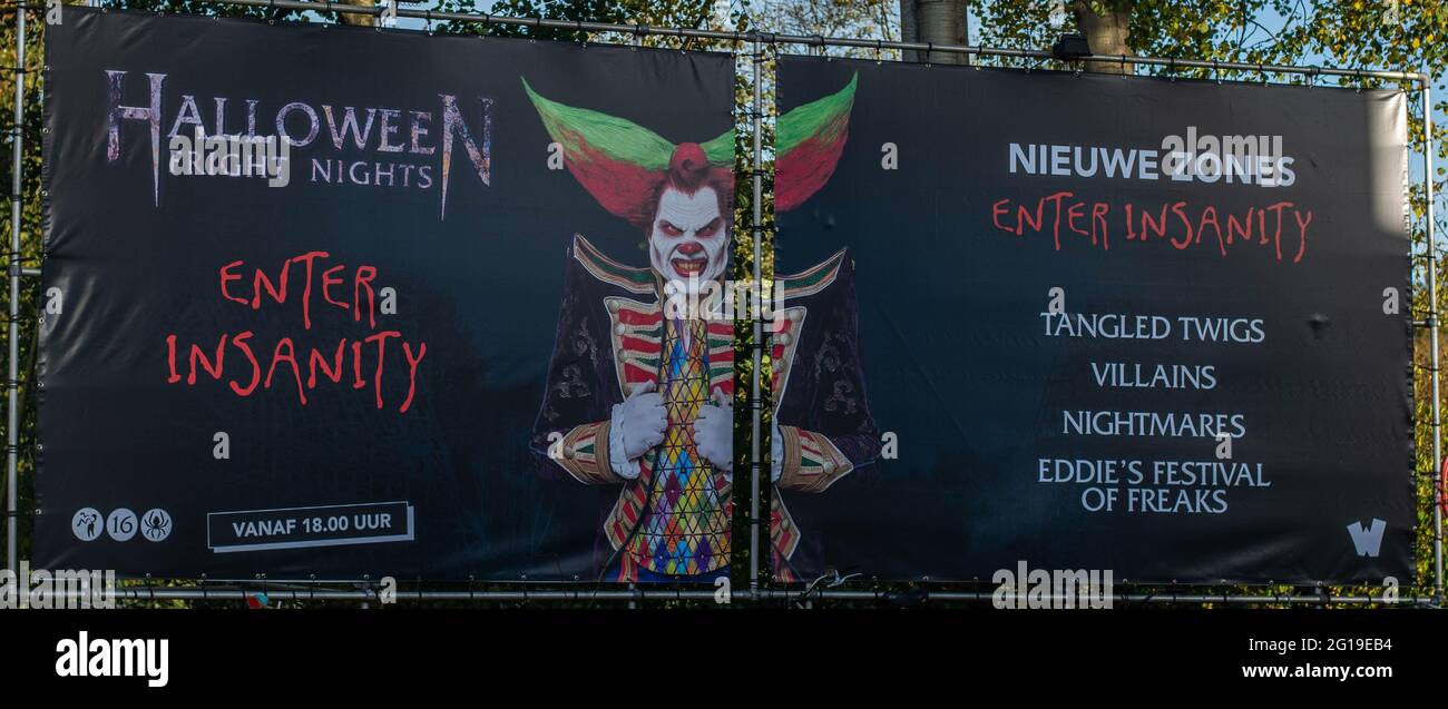 Halloween Horror Nights Eddie The Clown a Walbi Holland Foto Stock