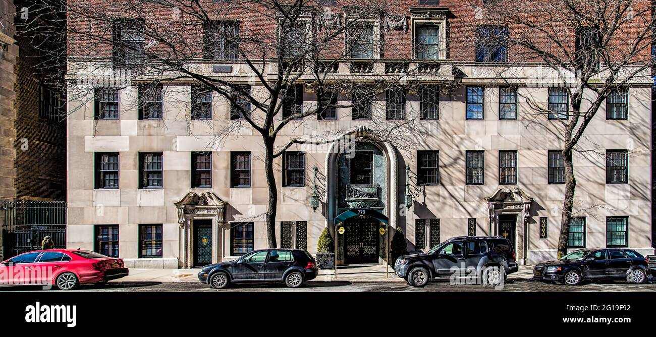 Il 770 Park Avenue è un alto e lussuoso edificio di appartamenti progettato da Rosario candela e costruito nel 1930 sull'Upper East Side di Manhattan. Foto Stock