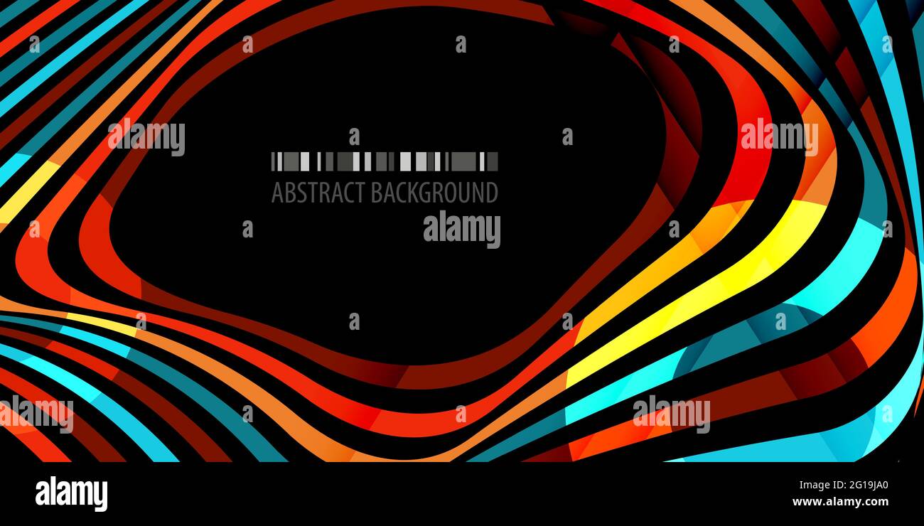 Modello di sfondo colorato astratto con nastri multipli combinati Illustrazione Vettoriale